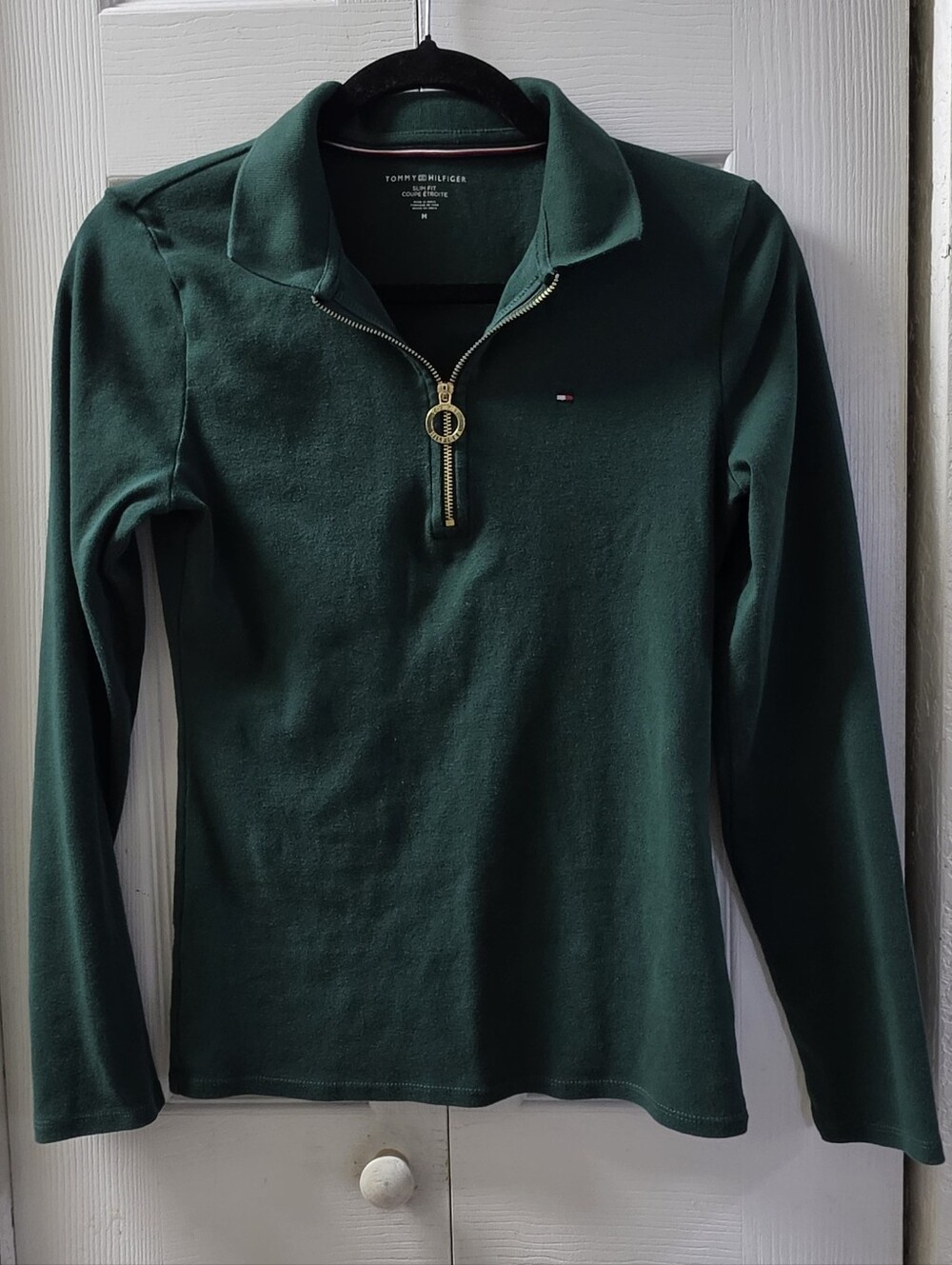 Tommy Hilfiger Deep Green Half-Zip Long Sleeve Polo